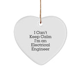 Funny Electrical Engineer Gifts from Friends, Unique Heart Ornament for Electrical Engineer, I Can't Keep Calm I'm An Electrical Engineer Christmas Unique Gifts - Image 1